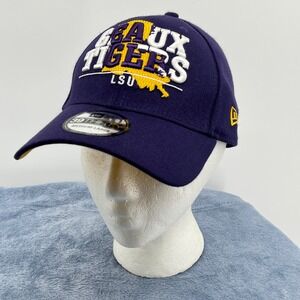 New Era LSU Geaux Tigers 39THIRTY Flex Fit Hat M/L - Purple 3D Puff Embroidered